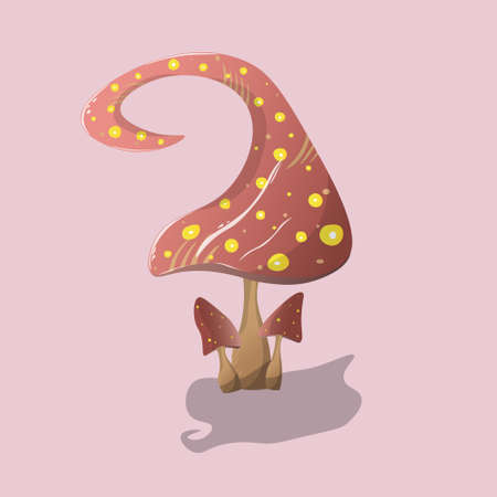 Beautiful hand drown fantasy mushrooms set. Vector magic unusual nature elements, illustration isolated on white backgroundのイラスト素材