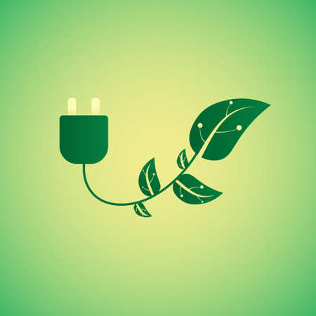 Ecology green energy icon design, vector cartoon illustrationのイラスト素材