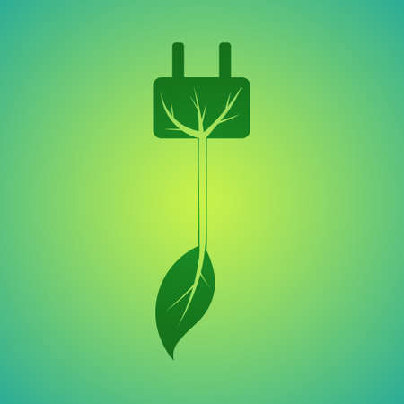 Ecology green energy icon design, flat vector illustration