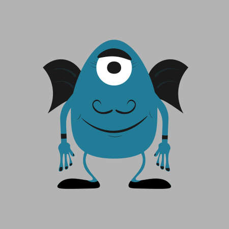 Happy Halloween. Monster icon. Cute kawaii cartoon scary funny baby character. Eyes, tongue, tooth...