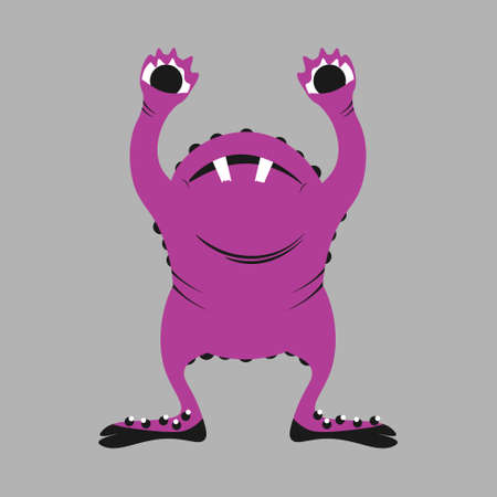 Happy Halloween. Monster icon. Cute kawaii cartoon scary funny baby character. Eyes, tongue, tooth...