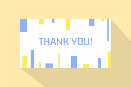 Creative Thank You Card Vector Template. Can be used for wedding gift, events, birthday gift, friendship party and charity donation work. Flat illustrationのイラスト素材