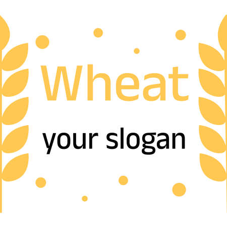 simple Agriculture wheat grain Logo Template flat vector logo design illustration with textのイラスト素材