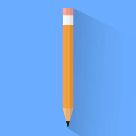 pencil with shadow vector flat icon on colored background. Illustration for design. School suppliesのイラスト素材
