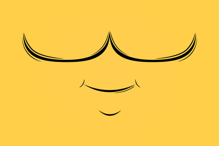 icon Smile in yellow background flat vector illustrationのイラスト素材