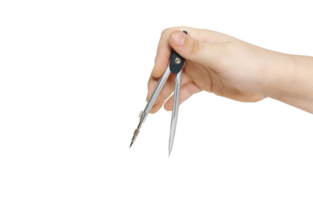 metallic compass isolated on whiteの写真素材