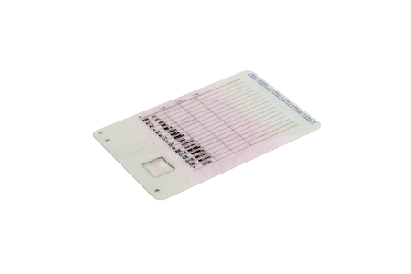 Drivers license isolated on a white background.の写真素材