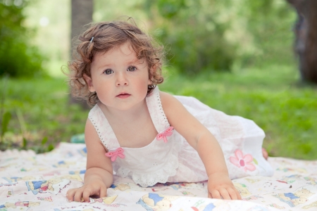 Little girl for walk in parkの写真素材