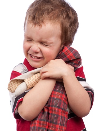 The little boy cuddle toy, isolationの写真素材