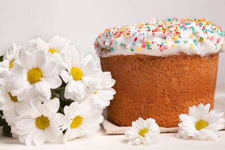 Easter cake and many white flowers