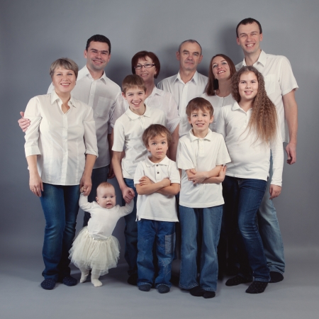 Big family portrait, studioの写真素材