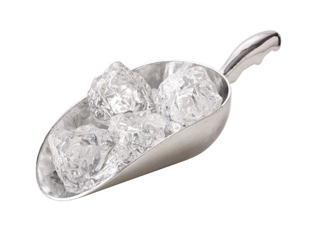 Metal Ice Scooper isolated on white with a clipping mask.の写真素材