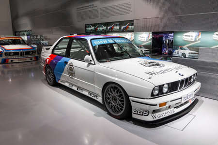 BMW M3 racing car in BMW museum, May 2021, Munich, Germany.
