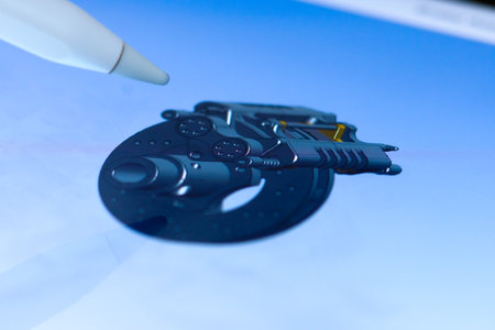 Creation of 3D model of a detail using a pencil on the tablet