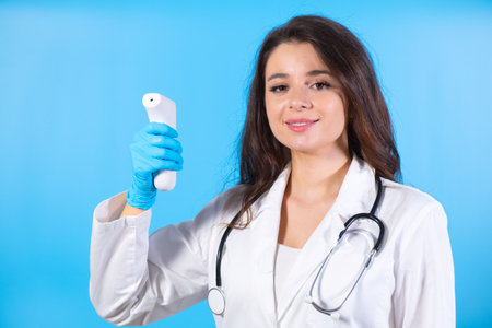 Handsome male doctor on white background. High quality photoの写真素材
