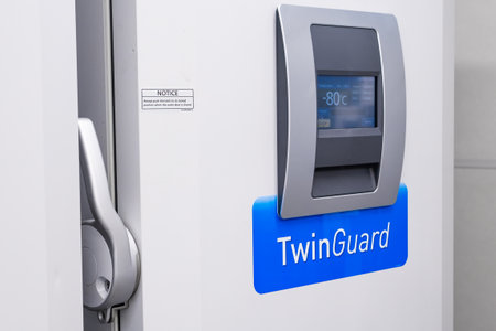 PRAGUE, CZECHIA - JULY 4, 2024: TwinGuard industrial freezer for freezing samples at - 80 C before...