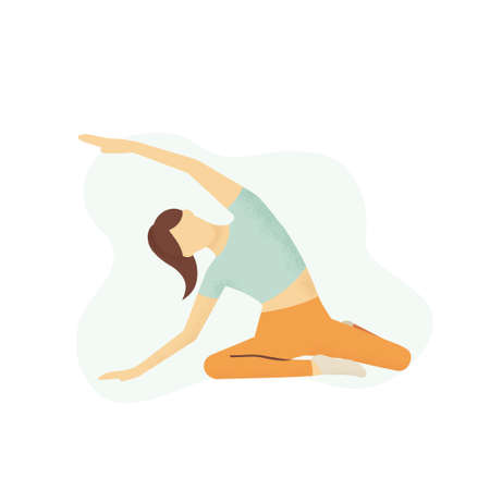 Woman standing in pilates or yoga positionのイラスト素材
