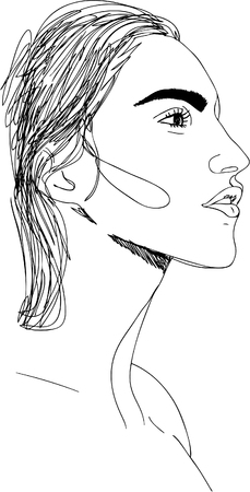 Head of young womanのイラスト素材