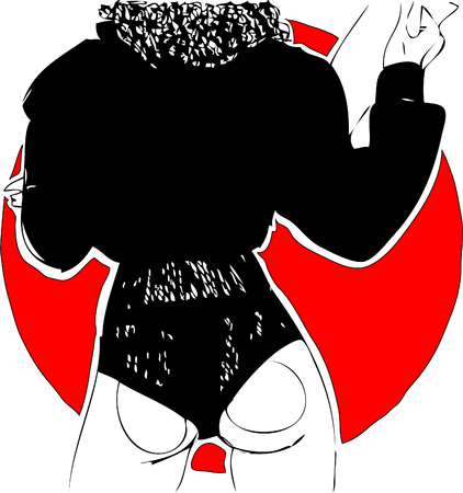  Sexy girl on red background. Vector illustrationのイラスト素材