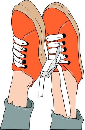 vector illustration.  sneakers on white backgroundのイラスト素材