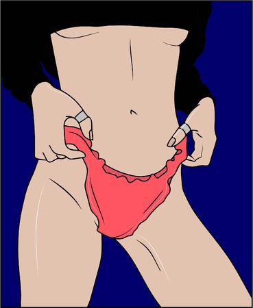 vector illustration. sexy woman in pink lingetieのイラスト素材