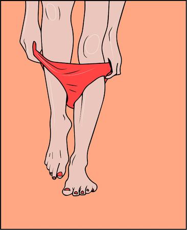 vector illustration. sexy woman in pink lingetieのイラスト素材