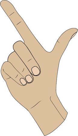 Finger spelling the alphabet letter L in American hand sign languageのイラスト素材