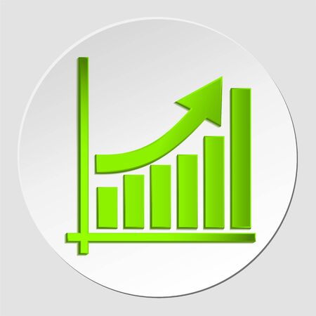 Growing business arrow on diagram of growth, Profit green arrow. vector graph icon. eps10のイラスト素材