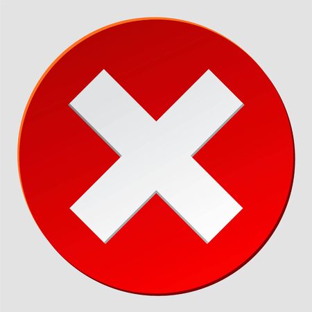 Red x cross mark icon. Cancel flat symbol in circle for website. vector eps10