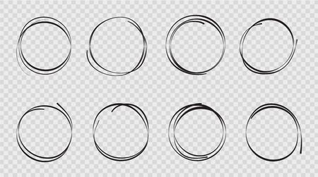Design sketch hand drawn circle. Graphic round doodle in sketch style.Draft bubble of pencil. vector illustration eps10のイラスト素材