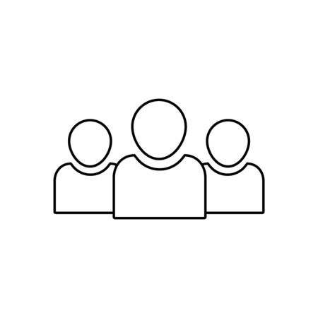 Team people vector line icon. Squad of people outline icon. Community business concept. Social unity or diversity symbol. Flat simple squad team . Club unity people. vector isolated backgroundのイラスト素材