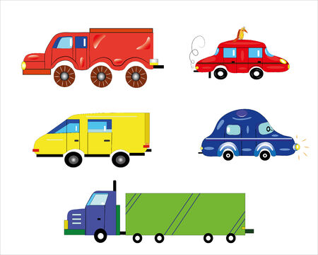 Various types of transport.Illustration. Vector.のイラスト素材