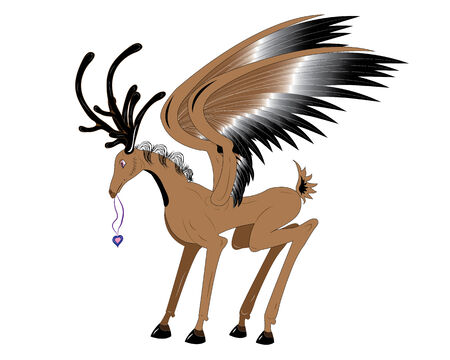 Deer with wings.のイラスト素材