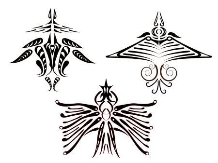 Tattoos of fantastic birds.のイラスト素材