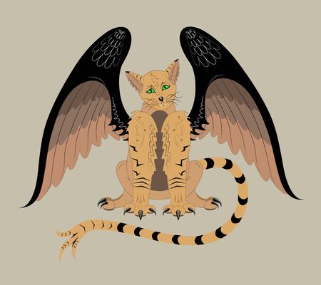 Winged catのイラスト素材