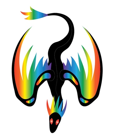 Black iridescent dragonのイラスト素材