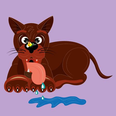 Puppy and butterfly.のイラスト素材