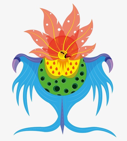 Bird sun and moon. illustration.  vector.のイラスト素材