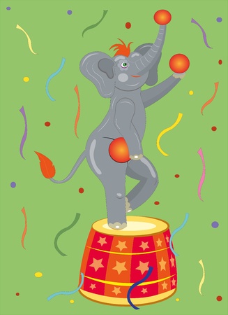 The circus elephant acts のイラスト素材