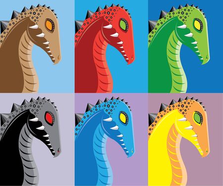 Six color dragons.のイラスト素材