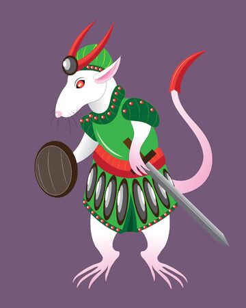 White rat soldierのイラスト素材