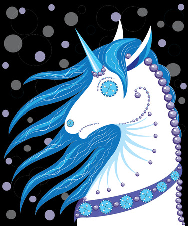 Horse with a horn similar to a dollのイラスト素材