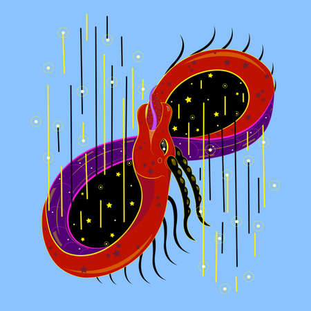 The red cosmic serpent devours its tail.のイラスト素材