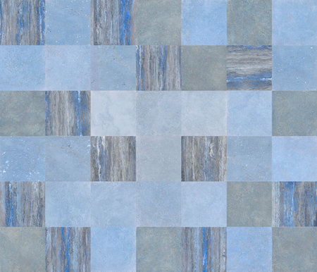 Creative patchwork pattern stone ceramic wallpaper design. White colored marble