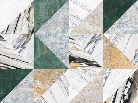 Beautiful patchwork mixed of several natural marbles.の写真素材
