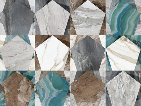 Beautiful patchwork mixed of several natural marbles.の写真素材