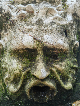 Water fountain detail of man face expression classical style.の写真素材