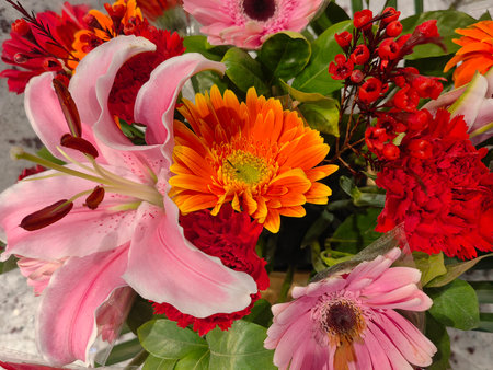 Colorful, rich and elegance natural flowers for home decoration.の写真素材