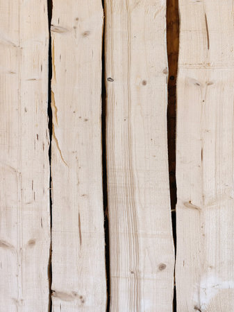 Close up of retro-styled wooden texture for design, with veins and soft knots.の写真素材