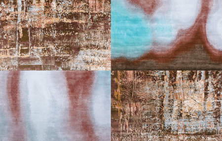 Patchwork carpet carpet colorful geometry knitwear rug textile texture old grunge. Native American traditional fabric patchwork. Asianの写真素材